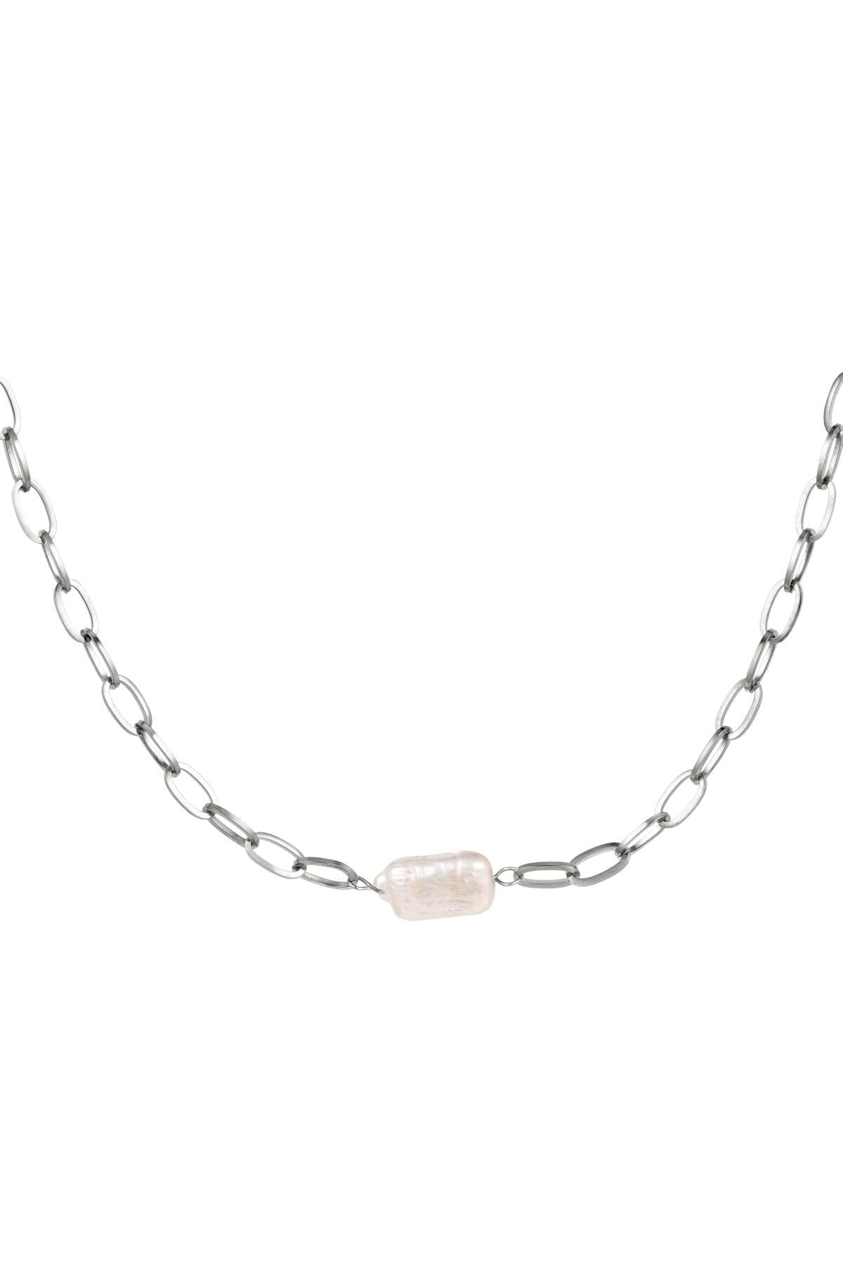 Silver Pearl Chain Necklace