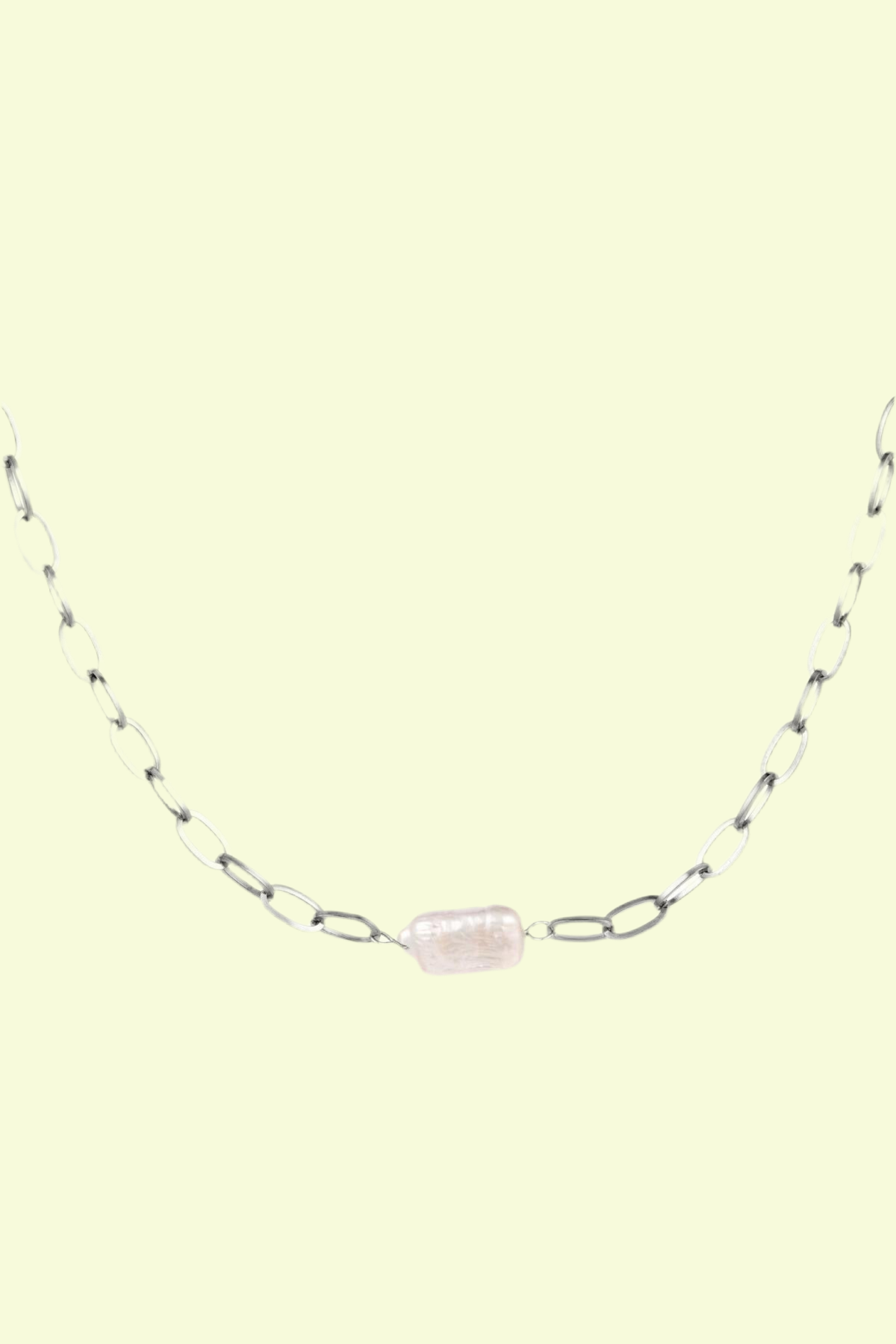 Silver Pearl Chain Necklace