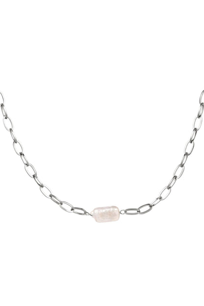 Silver Pearl Chain Necklace